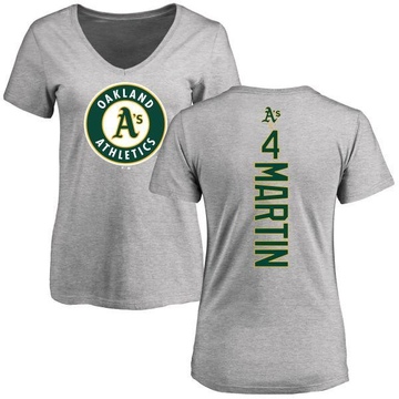 Women's Oakland Athletics Billy Martin ＃4 Backer Slim Fit T-Shirt Ash