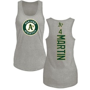 Women's Oakland Athletics Billy Martin ＃4 Backer Tank Top Ash