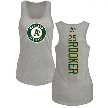 Women's Oakland Athletics Brent Rooker ＃25 Backer Tank Top Ash