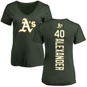 Women's Oakland Athletics CJ Alexander ＃40 Backer Slim Fit T-Shirt - Green