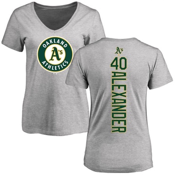 Women's Oakland Athletics CJ Alexander ＃40 Backer Slim Fit T-Shirt Ash