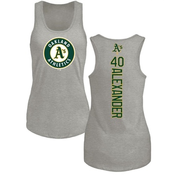 Women's Oakland Athletics CJ Alexander ＃40 Backer Tank Top Ash