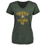 Women's Oakland Athletics CJ Alexander ＃40 Base Runner T-Shirt - Green