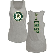 Women's Oakland Athletics Coco Crisp ＃4 Backer Tank Top Ash