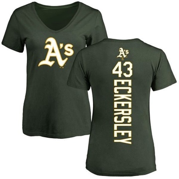 Women's Oakland Athletics Dennis Eckersley ＃43 Backer Slim Fit T-Shirt - Green