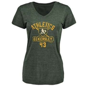 Women's Oakland Athletics Dennis Eckersley ＃43 Base Runner T-Shirt - Green