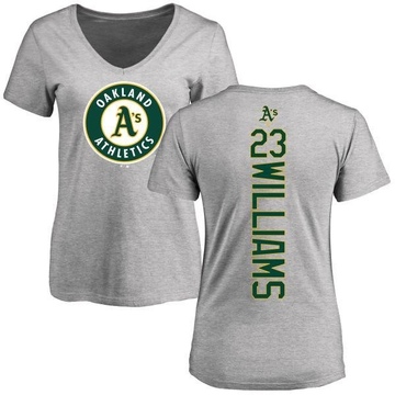 Women's Oakland Athletics Dick Williams ＃23 Backer Slim Fit T-Shirt Ash