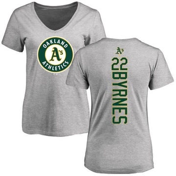 Women's Oakland Athletics Eric Byrnes ＃22 Backer Slim Fit T-Shirt Ash