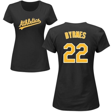 Women's Oakland Athletics Eric Byrnes ＃22 Roster Name & Number T-Shirt - Black