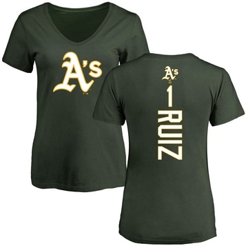 Women's Oakland Athletics Esteury Ruiz ＃1 Backer Slim Fit T-Shirt - Green