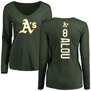 Women's Oakland Athletics Felipe Alou ＃8 Backer Slim Fit Long Sleeve T-Shirt - Green