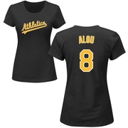 Women's Oakland Athletics Felipe Alou ＃8 Roster Name & Number T-Shirt - Black