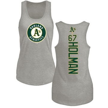 Women's Oakland Athletics Grant Holman ＃67 Backer Tank Top Ash