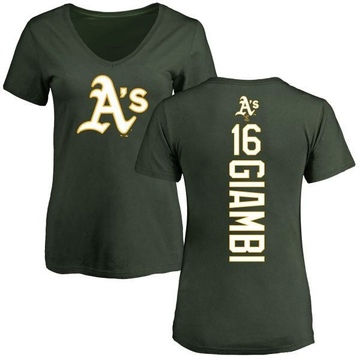 Women's Oakland Athletics Jason Giambi ＃16 Backer Slim Fit T-Shirt - Green