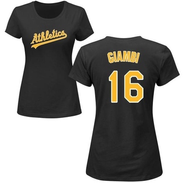 Women's Oakland Athletics Jason Giambi ＃16 Roster Name & Number T-Shirt - Black