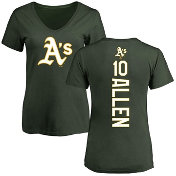 Women's Oakland Athletics Nick Allen ＃10 Backer Slim Fit T-Shirt - Green