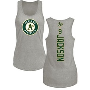 Women's Oakland Athletics Reggie Jackson ＃9 Backer Tank Top Ash