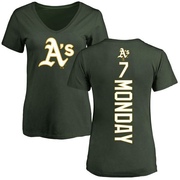 Women's Oakland Athletics Rick Monday ＃7 Backer Slim Fit T-Shirt - Green