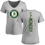 Women's Oakland Athletics Rick Monday ＃7 Backer Slim Fit T-Shirt Ash