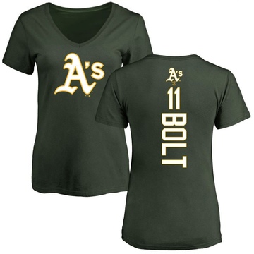 Women's Oakland Athletics Skye Bolt ＃11 Backer Slim Fit T-Shirt - Green