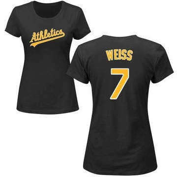 Women's Oakland Athletics Walt Weiss ＃7 Roster Name & Number T-Shirt - Black