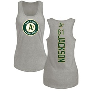 Women's Oakland Athletics Zach Jackson ＃61 Backer Tank Top Ash