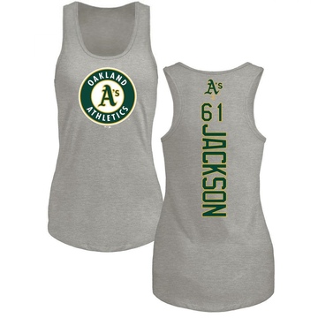 Women's Oakland Athletics Zach Jackson ＃61 Backer Tank Top Ash