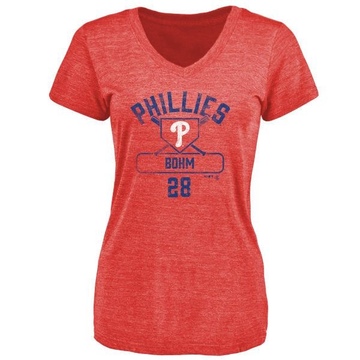 Women's Philadelphia Phillies Alec Bohm ＃28 Base Runner T-Shirt - Red