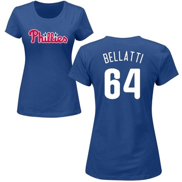 Women's Philadelphia Phillies Andrew Bellatti ＃64 Roster Name & Number T-Shirt - Royal