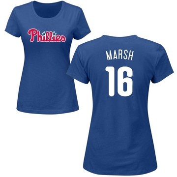 Women's Philadelphia Phillies Brandon Marsh ＃16 Roster Name & Number T-Shirt - Royal