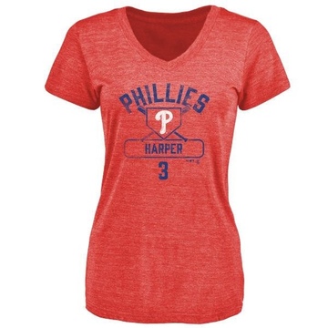 Women's Philadelphia Phillies Bryce Harper ＃3 Base Runner T-Shirt - Red