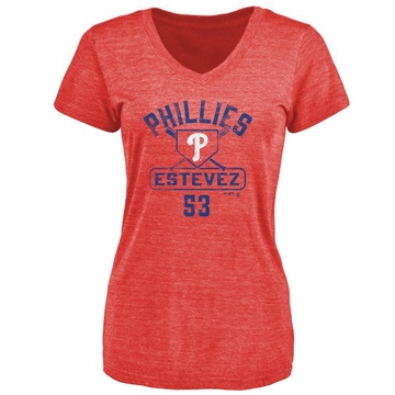 Women's Philadelphia Phillies Carlos Estevez ＃53 Base Runner T-Shirt - Red