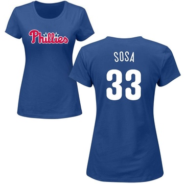 Women's Philadelphia Phillies Edmundo Sosa ＃33 Roster Name & Number T-Shirt - Royal