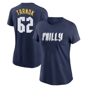 Women's Philadelphia Phillies Freddy Tarnok ＃62 2024 City Connect Fuse Name & Number T-Shirt - Navy