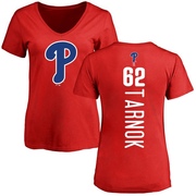 Women's Philadelphia Phillies Freddy Tarnok ＃62 Backer Slim Fit T-Shirt - Red