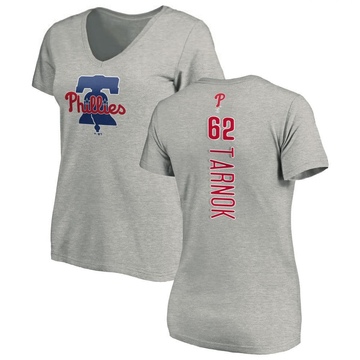 Women's Philadelphia Phillies Freddy Tarnok ＃62 Backer Slim Fit T-Shirt Ash