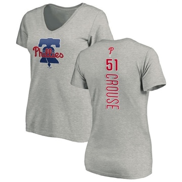 Women's Philadelphia Phillies Hans Crouse ＃51 Backer Slim Fit T-Shirt Ash