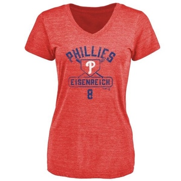 Women's Philadelphia Phillies Jim Eisenreich ＃8 Base Runner T-Shirt - Red