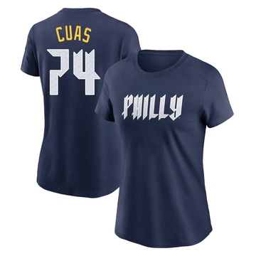 Women's Philadelphia Phillies Jose Cuas ＃74 2024 City Connect Fuse Name & Number T-Shirt - Navy