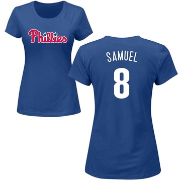 Women's Philadelphia Phillies Juan Samuel ＃8 Roster Name & Number T-Shirt - Royal