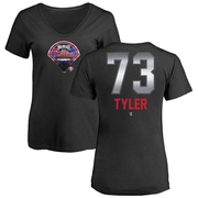 Women's Philadelphia Phillies Kyle Tyler ＃73 Midnight Mascot V-Neck T-Shirt - Black