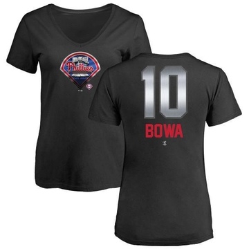 Women's Philadelphia Phillies Larry Bowa ＃10 Midnight Mascot V-Neck T-Shirt - Black