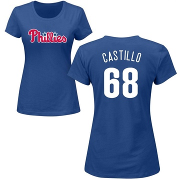 Women's Philadelphia Phillies Max Castillo ＃68 Roster Name & Number T-Shirt - Royal