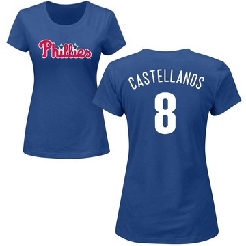 Women's Philadelphia Phillies Nick Castellanos ＃8 Roster Name & Number T-Shirt - Royal