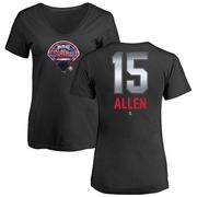 Women's Philadelphia Phillies Richie Allen ＃15 Midnight Mascot V-Neck T-Shirt - Black