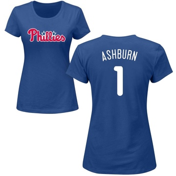 Women's Philadelphia Phillies Richie Ashburn ＃1 Roster Name & Number T-Shirt - Royal