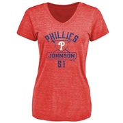 Women's Philadelphia Phillies Seth Johnson ＃51 Base Runner T-Shirt - Red