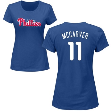 Women's Philadelphia Phillies Tim McCarver ＃11 Roster Name & Number T-Shirt - Royal