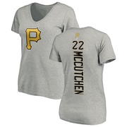 Women's Pittsburgh Pirates Andrew McCutchen ＃22 Backer Slim Fit T-Shirt Ash