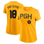 Women's Pittsburgh Pirates Andy Van Slyke ＃18 2023 City Connect Name & Number T-Shirt - Gold